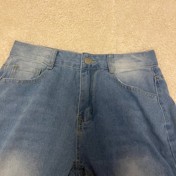 Distressed Blue Wide-Leg Denim Jeans‎ Medium Size - Picture 8 of 14